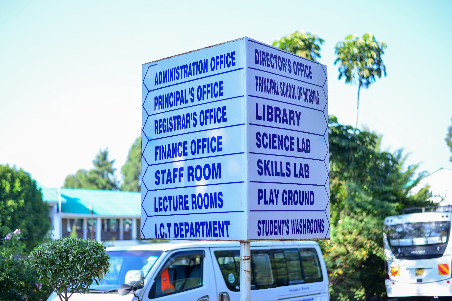 NCHSM directional sign showing campus facilities